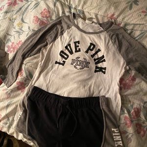 Pink Victoria’s Secret shorts set
